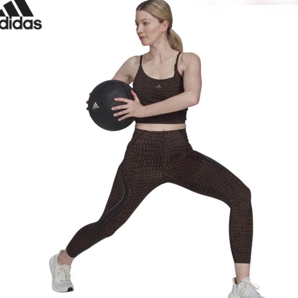 Adidas Tlrd Hiit Croco Luxe 7/​8 Tight Leggings Brown/​Black